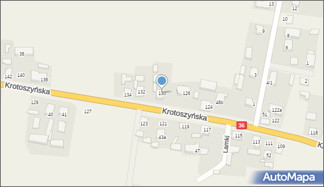 Lamki, Krotoszyńska, 130, mapa Lamki