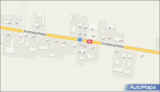 Lamki, Krotoszyńska, 135, mapa Lamki