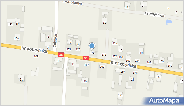 Lamki, Krotoszyńska, 174, mapa Lamki