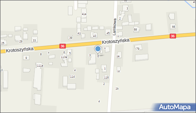 Lamki, Krotoszyńska, 2, mapa Lamki