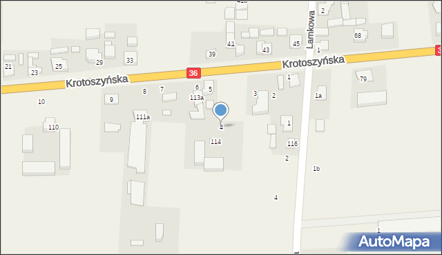Lamki, Krotoszyńska, 4, mapa Lamki