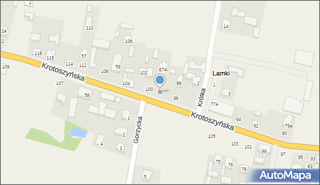 Lamki, Krotoszyńska, 98, mapa Lamki