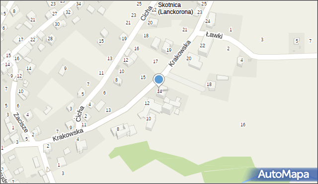 Lanckorona, Krakowska, 14, mapa Lanckorona