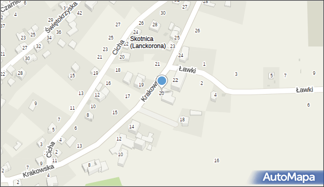 Lanckorona, Krakowska, 20, mapa Lanckorona