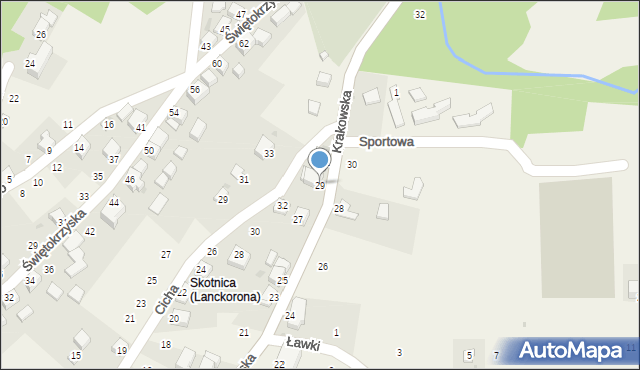 Lanckorona, Krakowska, 29, mapa Lanckorona