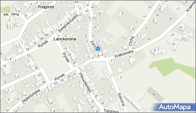 Lanckorona, Krakowska, 5, mapa Lanckorona