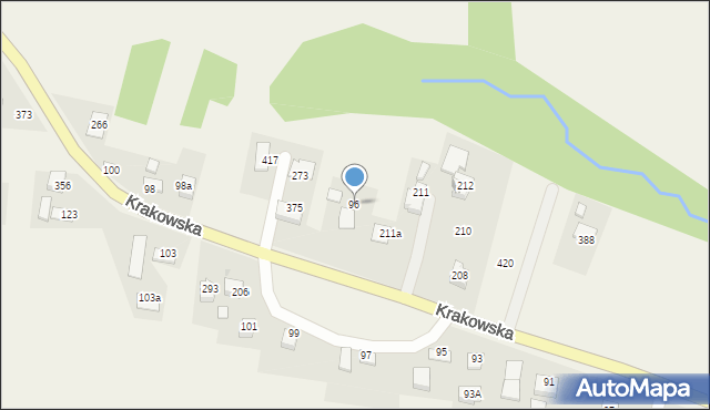 Łapanów, Krakowska, 96, mapa Łapanów