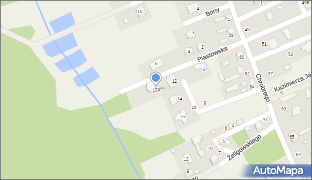 Łbiska, Królowej Bony, 12A, mapa Łbiska