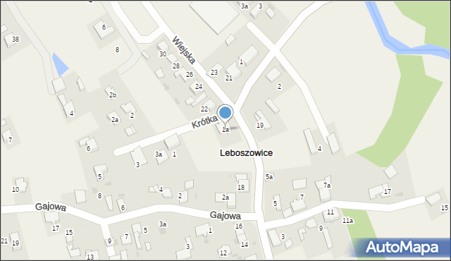 Leboszowice, Krótka, 1a, mapa Leboszowice