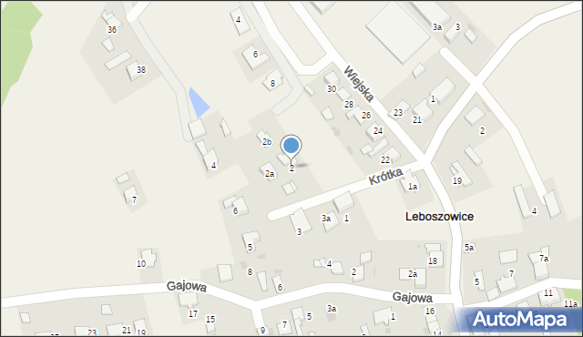 Leboszowice, Krótka, 2, mapa Leboszowice