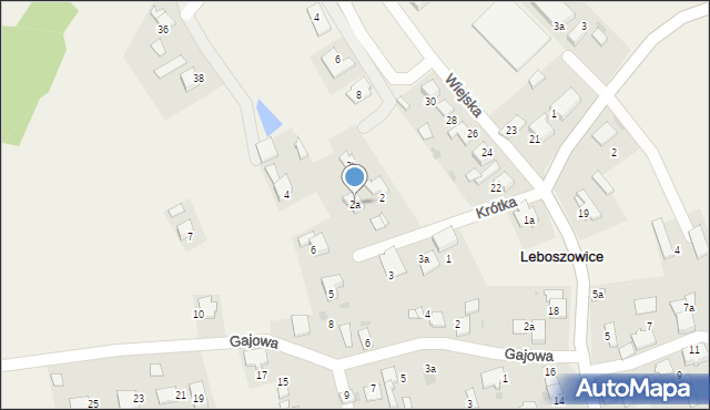 Leboszowice, Krótka, 2a, mapa Leboszowice