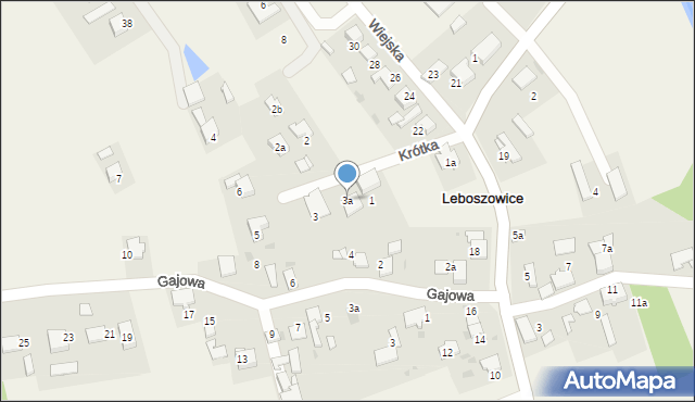 Leboszowice, Krótka, 3a, mapa Leboszowice