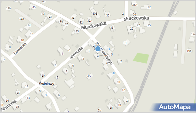 Lędziny, Kraszewskiego, 4, mapa Lędziny