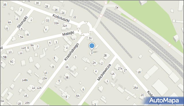 Legionowo, Krasińskiego Zygmunta, 1, mapa Legionowo