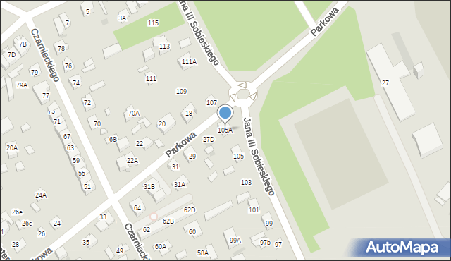 Legionowo, Króla Jana III Sobieskiego, 105A, mapa Legionowo