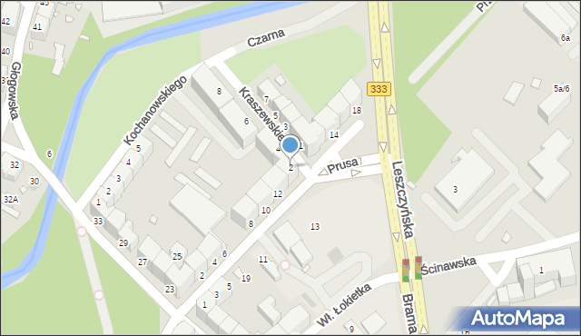 Legnica, Kraszewskiego Józefa Ignacego, 2, mapa Legnicy