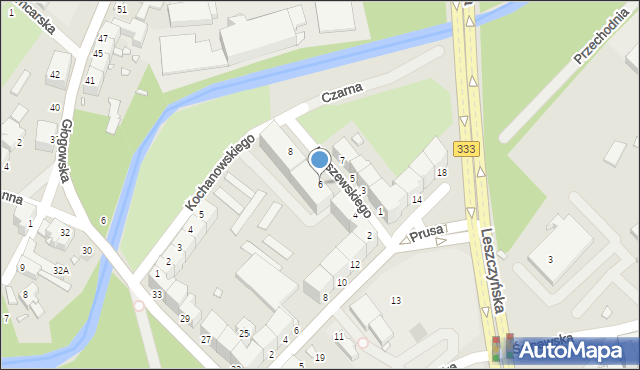 Legnica, Kraszewskiego Józefa Ignacego, 6, mapa Legnicy