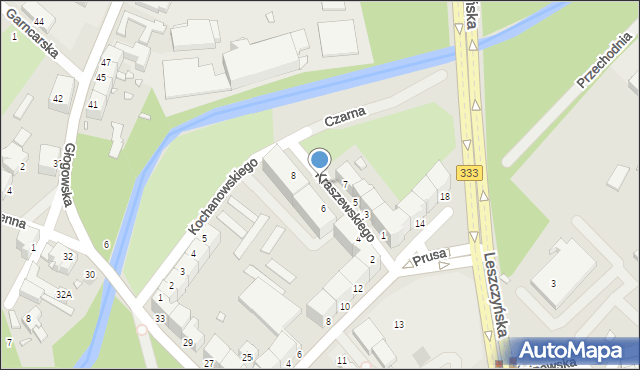 Legnica, Kraszewskiego Józefa Ignacego, 704, mapa Legnicy