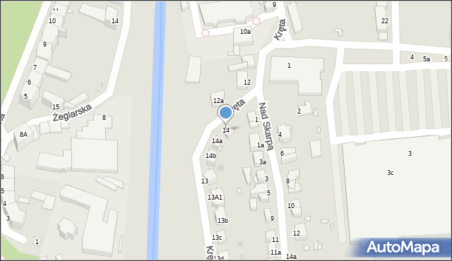 Legnica, Kręta, 14, mapa Legnicy