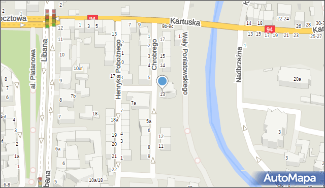 Legnica, Króla Bolesława Chrobrego, 13, mapa Legnicy
