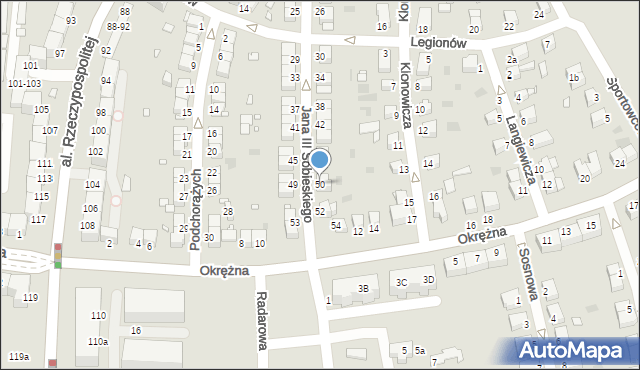 Legnica, Króla Jana III Sobieskiego, 50, mapa Legnicy