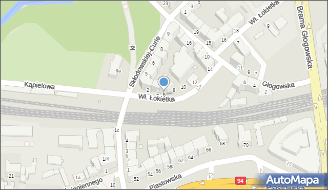 Legnica, Króla Władysława Łokietka, 6, mapa Legnicy