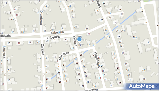 Legnica, Krucza, 24, mapa Legnicy