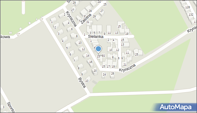 Legnica, Kryniczna, 13, mapa Legnicy