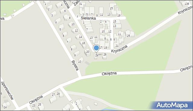 Legnica, Kryniczna, 24, mapa Legnicy