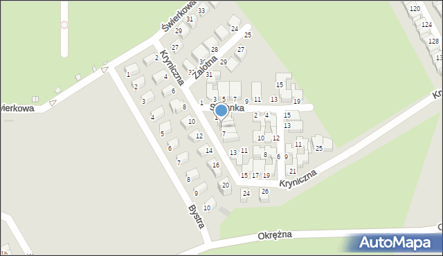 Legnica, Kryniczna, 5, mapa Legnicy