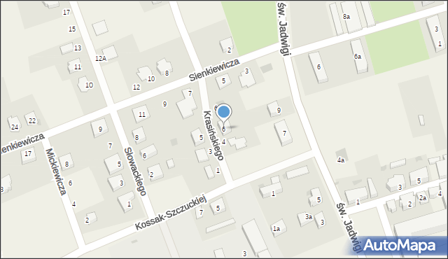 Legnickie Pole, Krasińskiego Zygmunta, 6, mapa Legnickie Pole