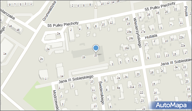 Leszno, Króla Jana III Sobieskiego, 1c, mapa Leszno