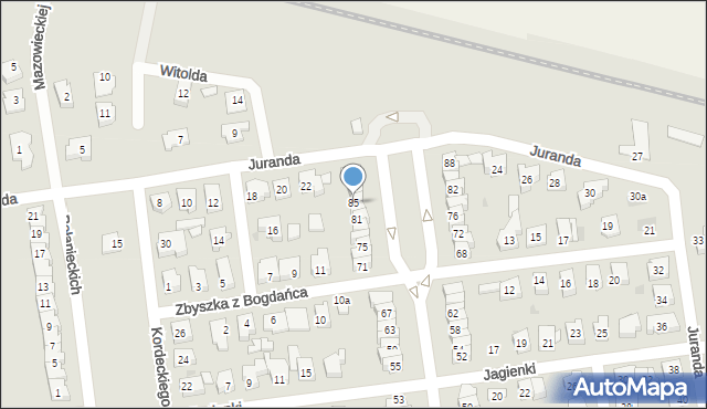 Leszno, Króla Władysława Jagiełły, 85, mapa Leszno