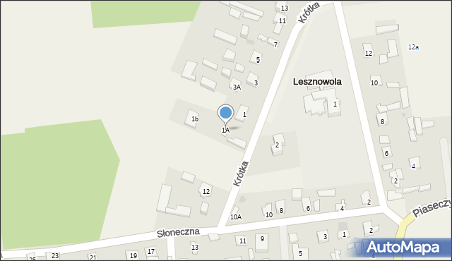 Lesznowola, Krótka, 1A, mapa Lesznowola