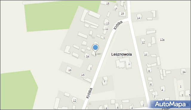 Lesznowola, Krótka, 3, mapa Lesznowola