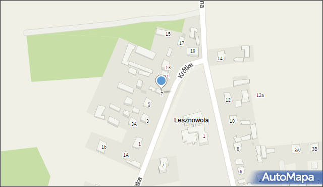 Lesznowola, Krótka, 7, mapa Lesznowola