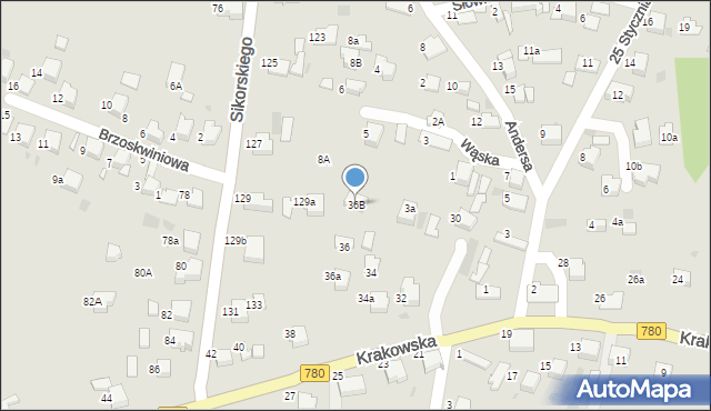 Libiąż, Krakowska, 36B, mapa Libiąż