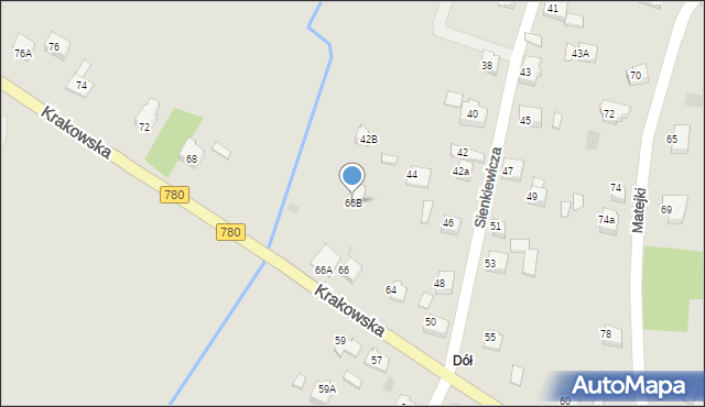 Libiąż, Krakowska, 66B, mapa Libiąż