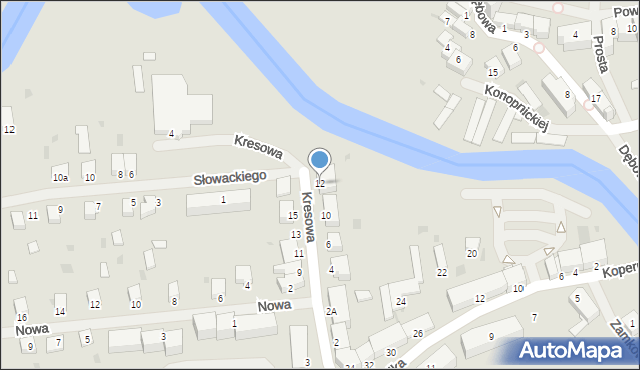 Lidzbark Warmiński, Kresowa, 12, mapa Lidzbark Warmiński