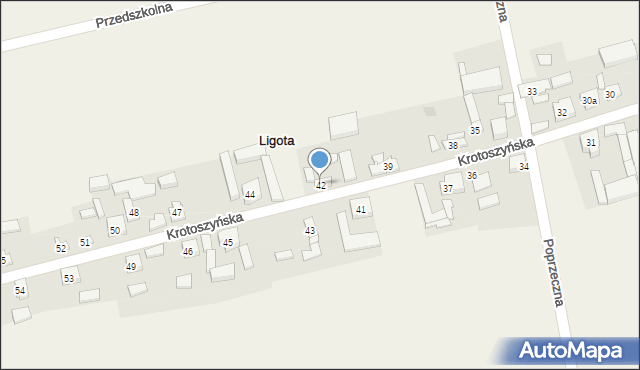 Ligota, Krotoszyńska, 42, mapa Ligota