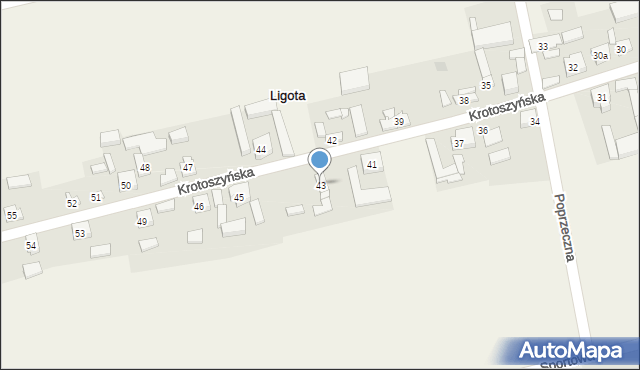 Ligota, Krotoszyńska, 43, mapa Ligota