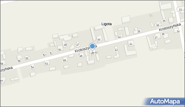 Ligota, Krotoszyńska, 45, mapa Ligota