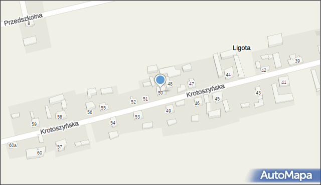 Ligota, Krotoszyńska, 50, mapa Ligota