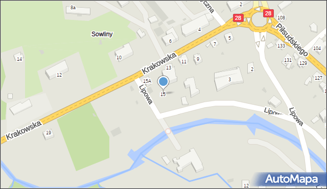 Limanowa, Krakowska, 15, mapa Limanowa
