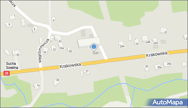 Limanowa, Krakowska, 28, mapa Limanowa