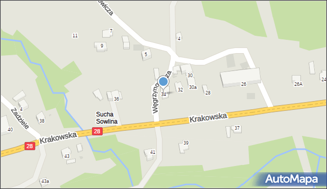 Limanowa, Krakowska, 34, mapa Limanowa