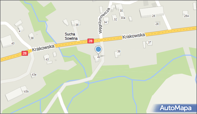 Limanowa, Krakowska, 41, mapa Limanowa