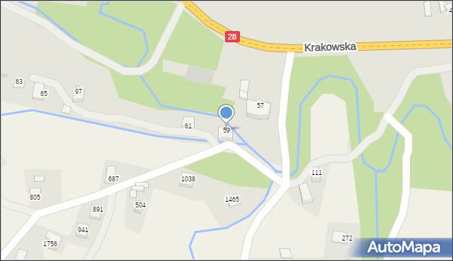 Limanowa, Krakowska, 59, mapa Limanowa