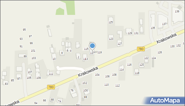 Liszki, Krakowska, 117, mapa Liszki