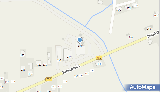 Liszki, Krakowska, 139, mapa Liszki